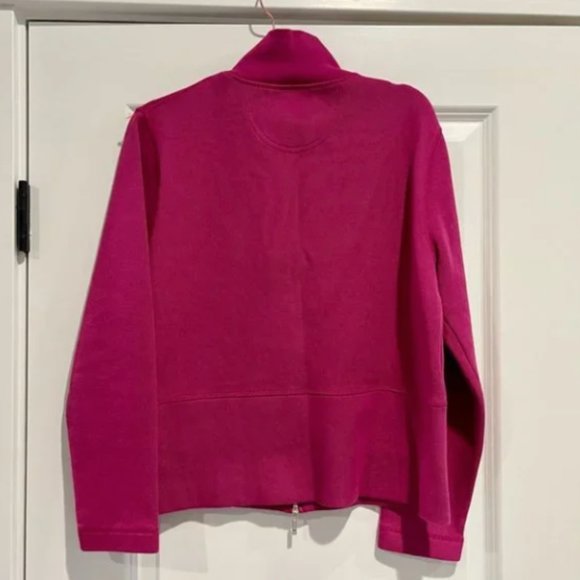 Faconnable Sweater Zipped Cardigan Jacket Deep Pink SZ SMALL NEW! - Picture 4 of 16